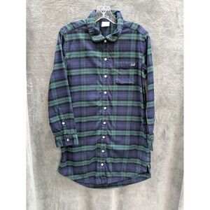 Vineyard Vines Sleep Shirt Women's Small‎ Blackwatch Plaid Green Blue